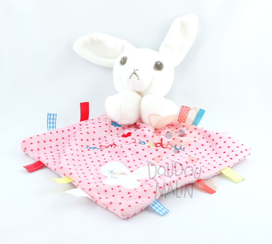  mon baby comforter rabbit pink white butterfly 